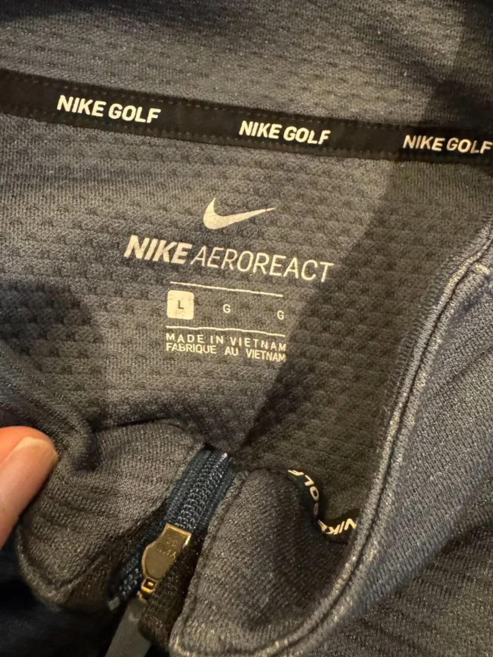 Nike AeroReact Half-Zip Lightweight Golf Pullover Sweater Men's Large Gray Grey